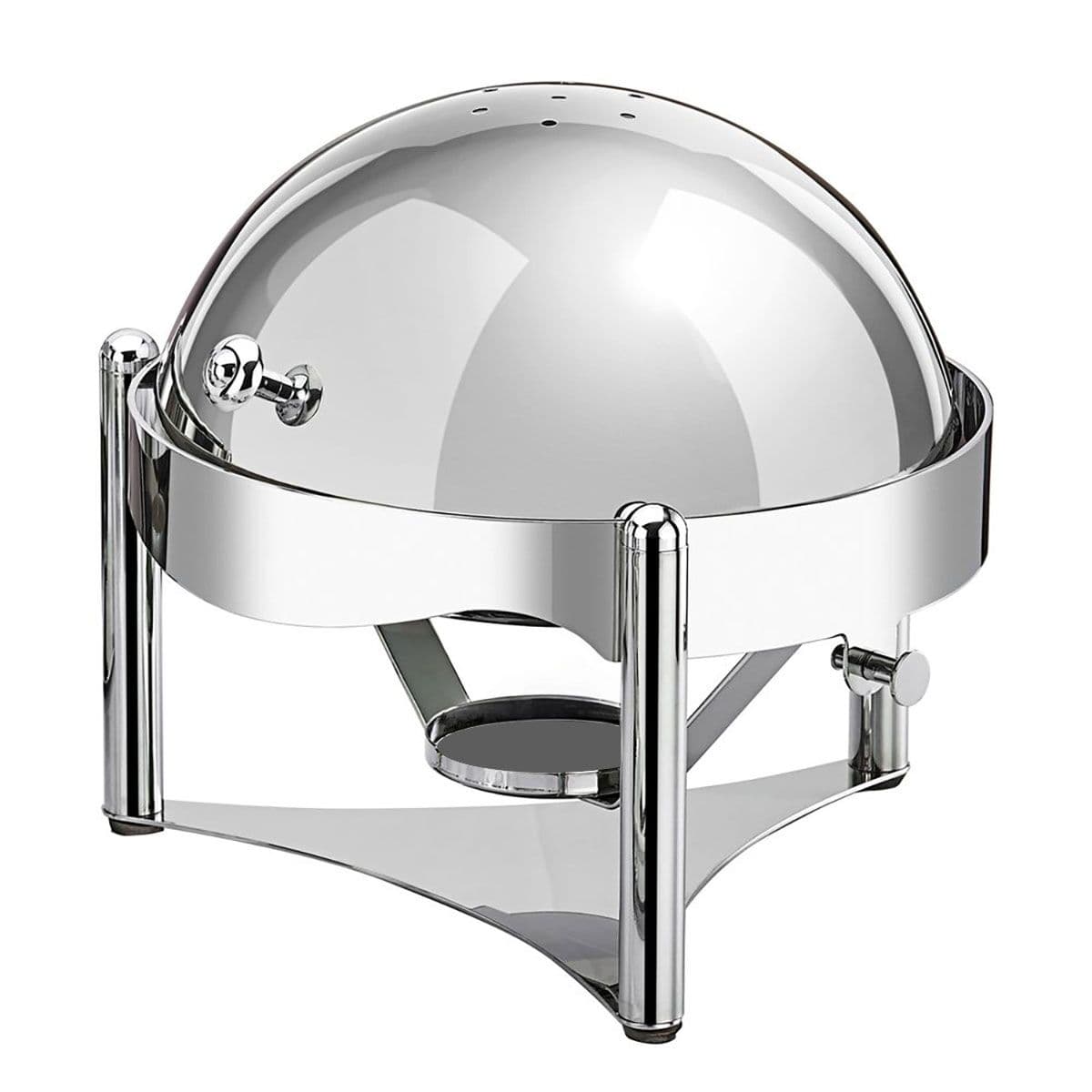 Chafing Dish - Rund - mit Rolldeckel - Chrom