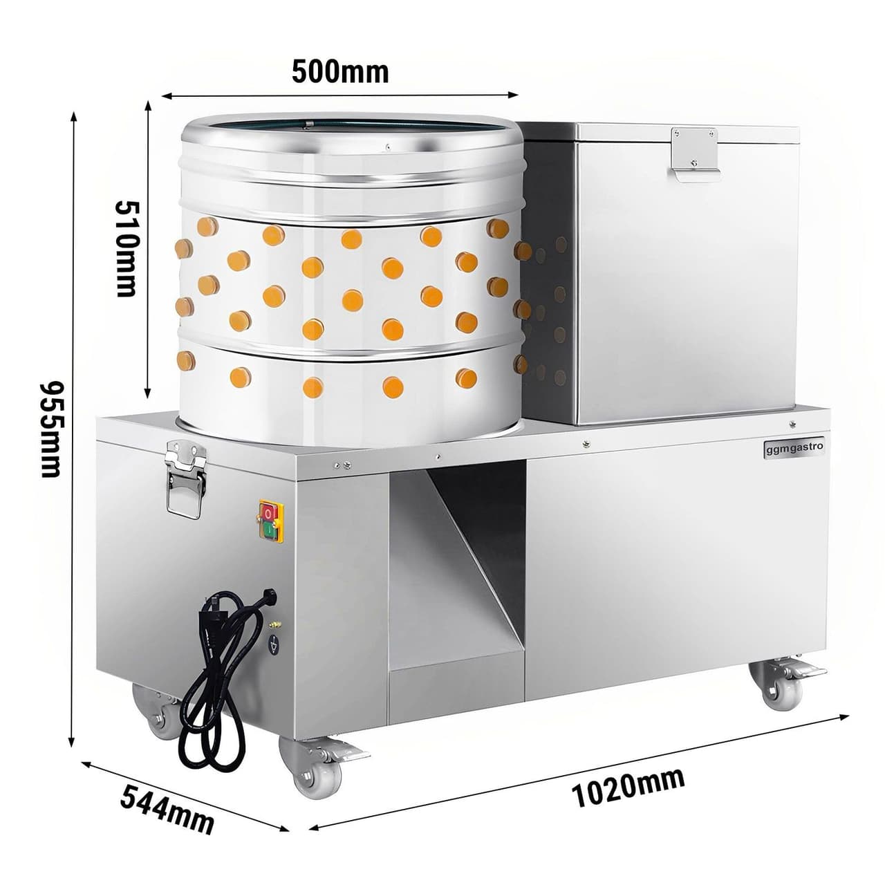 2-in-1 Rupfmaschine und Brühkessel für Geflügel - Trommel  Ø 50 cm