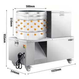 2-in-1 Rupfmaschine und Brühkessel für Geflügel - Trommel  Ø 50 cm