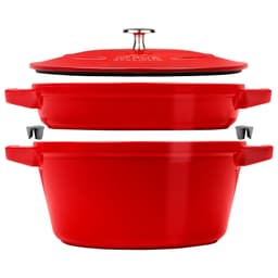 STAUB | STACKABLE SET - Kochtopfset - 2-tlg - Ø 240mm - Gusseisen - Kirsch-Rot