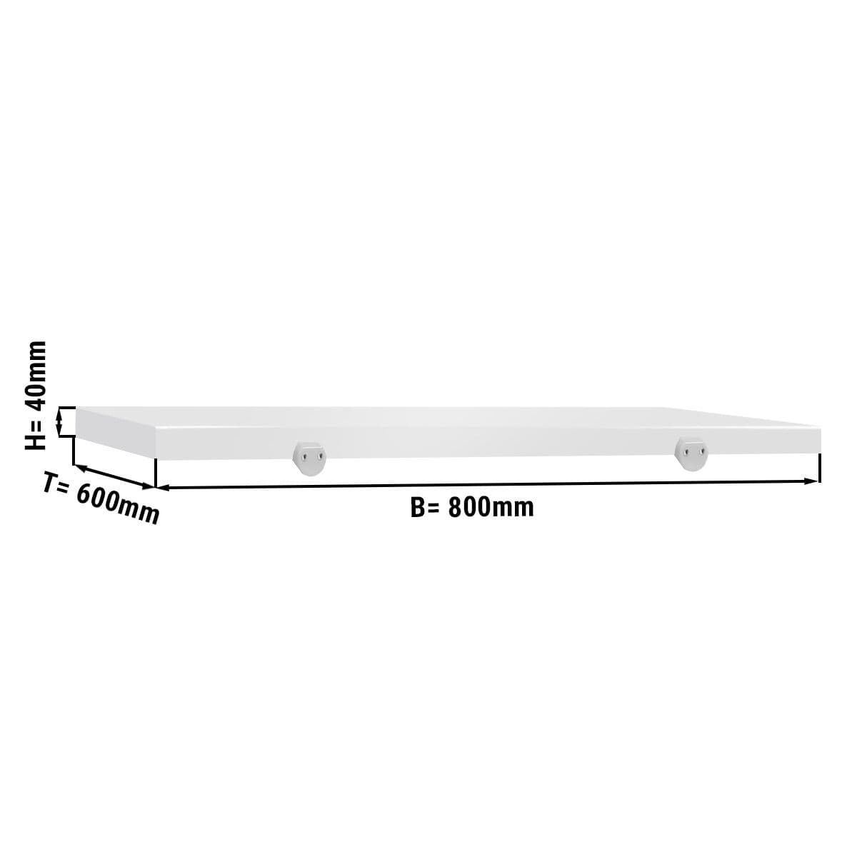 Schneideplatte für Arbeitstisch - 800x600mm - Weiß