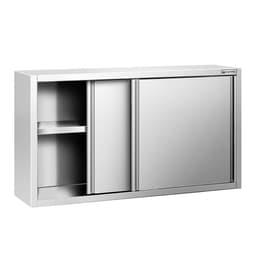 Edelstahl Wandhängeschrank PREMIUM - 1400x400mm - mit Schiebetür - 800mm hoch