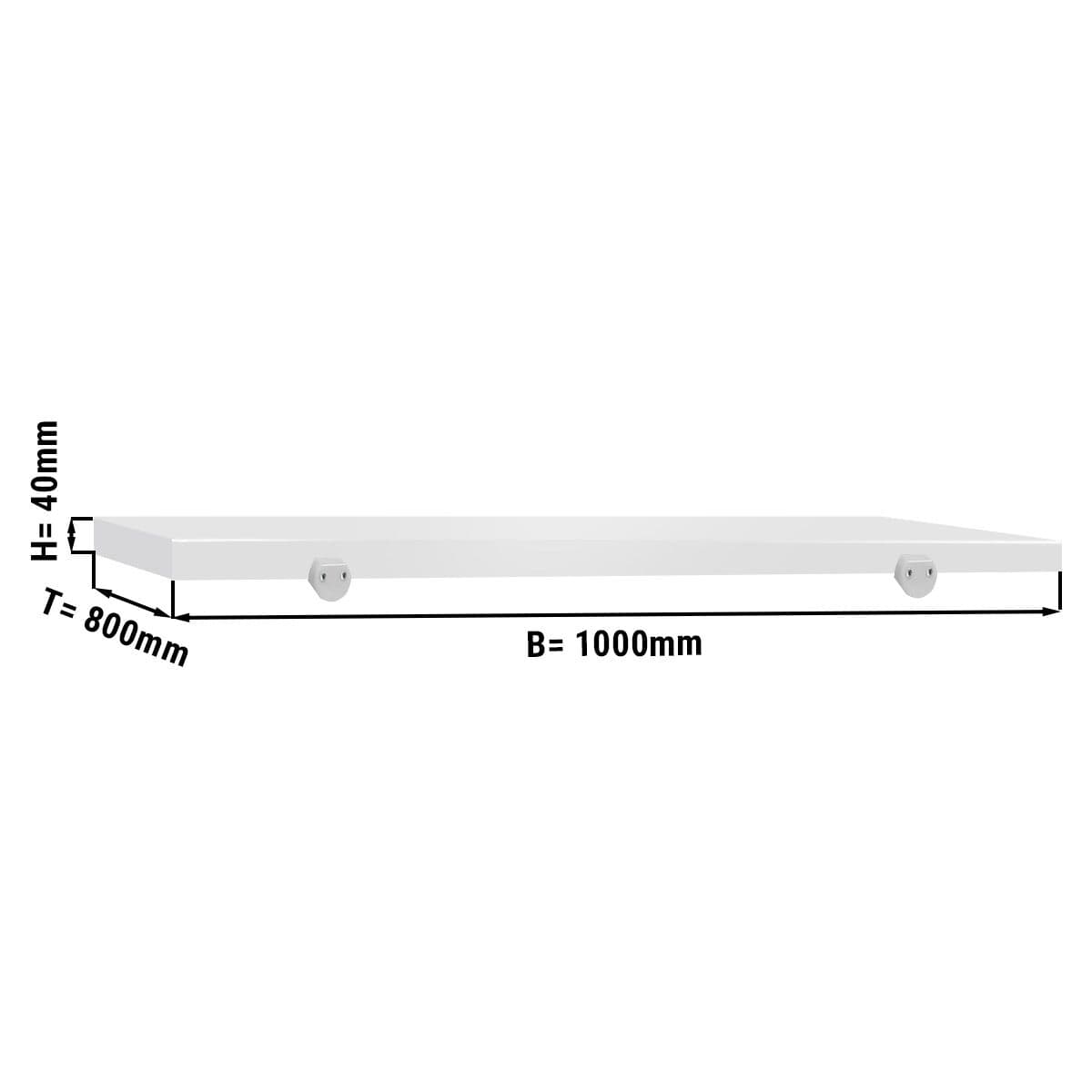 Schneideplatte für Arbeitstisch - 1000x800mm - Weiß