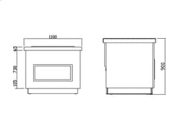 Buffettheke PRAG - 1100mm - mit Bainmarie - für 2x GN 1/1