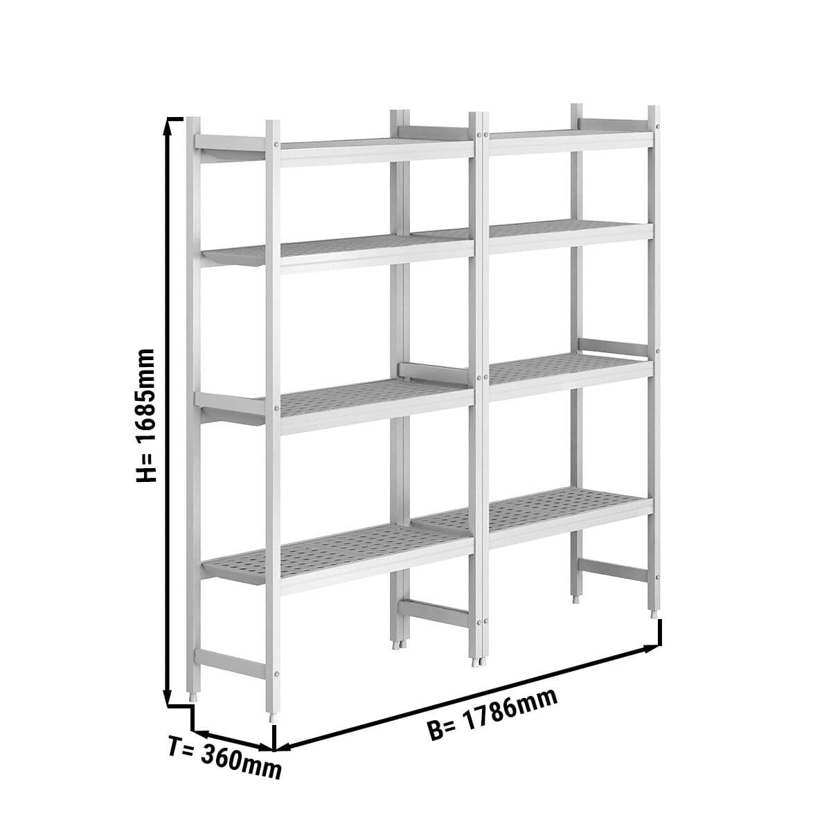 Regalset Aluminium (Eloxiert) - Bautiefe: 360mm