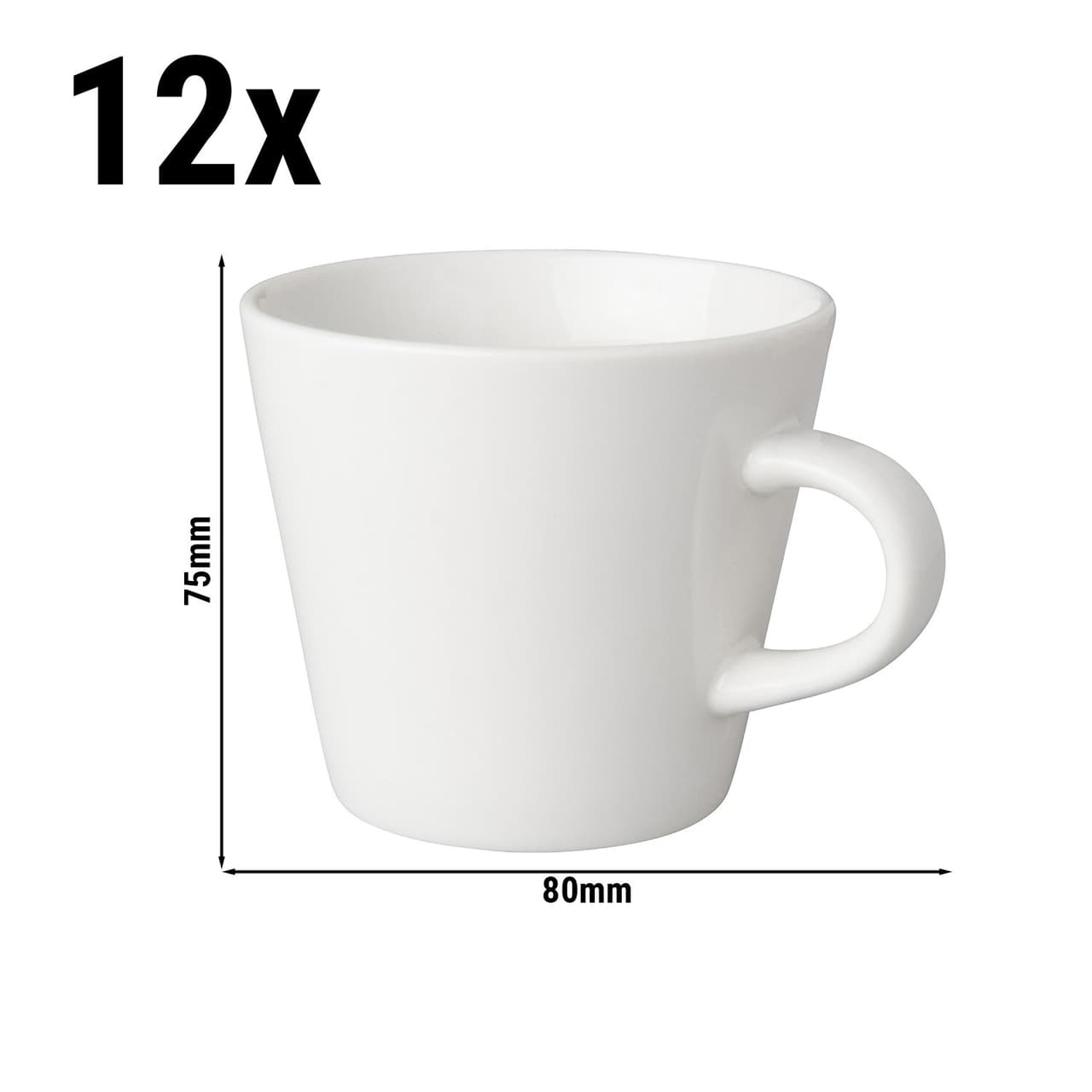 (12 Stück) BUDGETLINE - Kaffeetasse Mammoet Neo - 190ml - Weiß