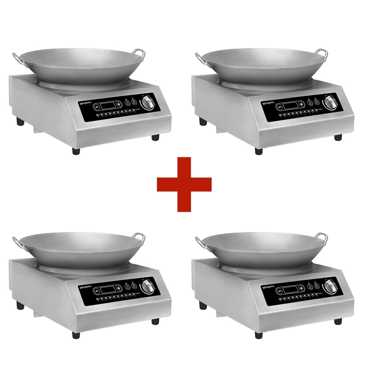 (4 Stück) Wok Induktionsherd - 3,5 kW - inkl. WOK