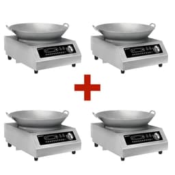 (4 Stück) Wok Induktionsherd - 3,5 kW - inkl. WOK