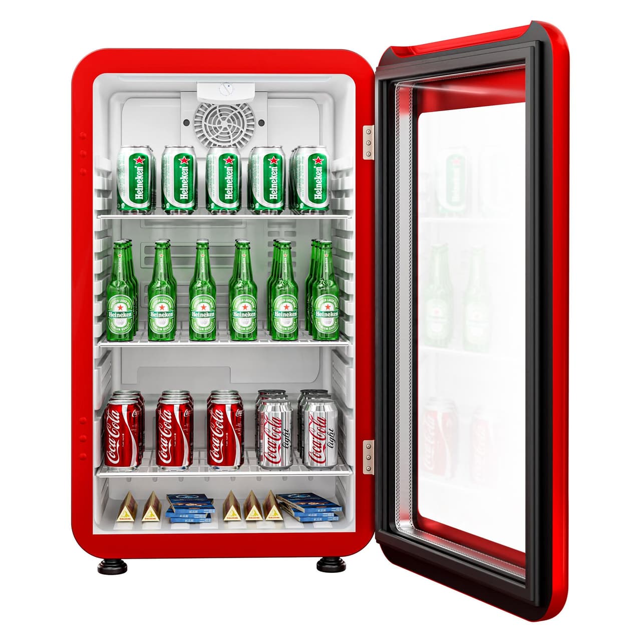 Minibar-Kühlschrank - 500mm - 120 Liter - mit 1 Glastür & LED-Beleuchtung