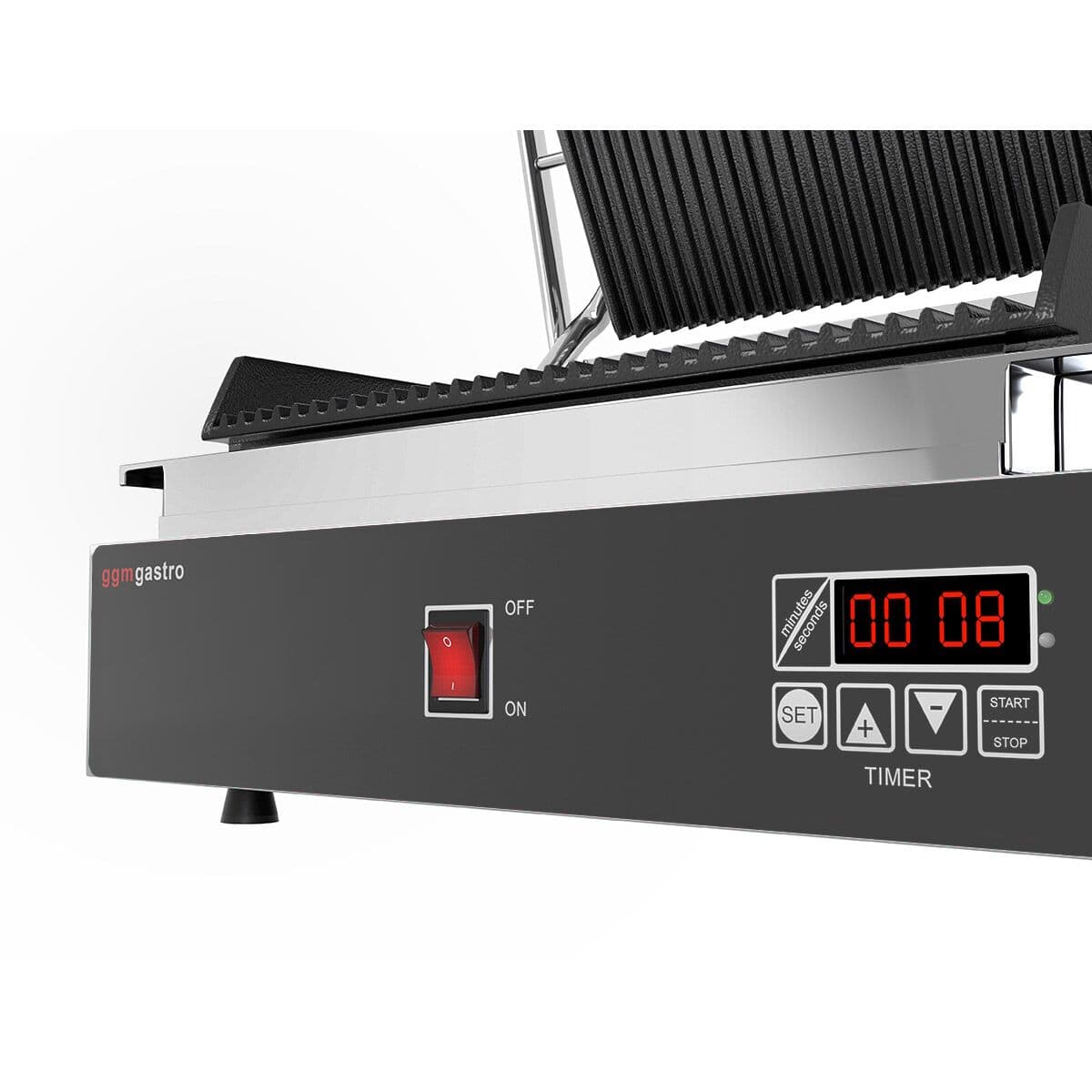 Kontaktgrill - 2,2 kW - Digital - oben & unten Gerillt - Grillfläche: 350x240mm