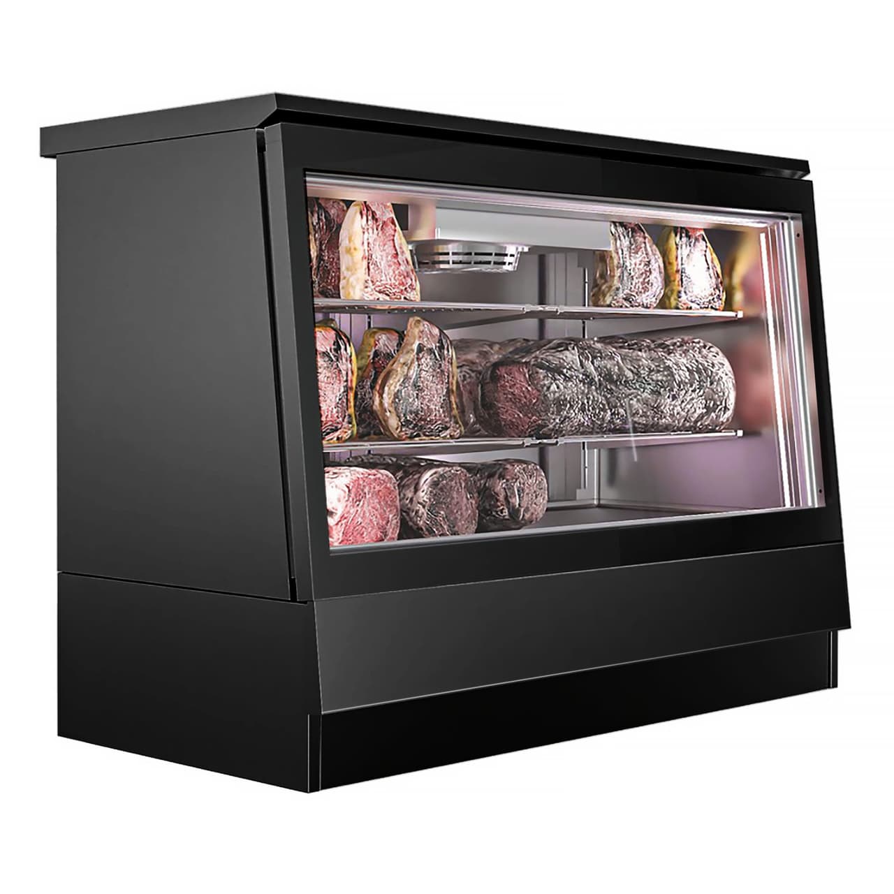 Dry Aging Kühlvitrine - 1400mm - Schwarz