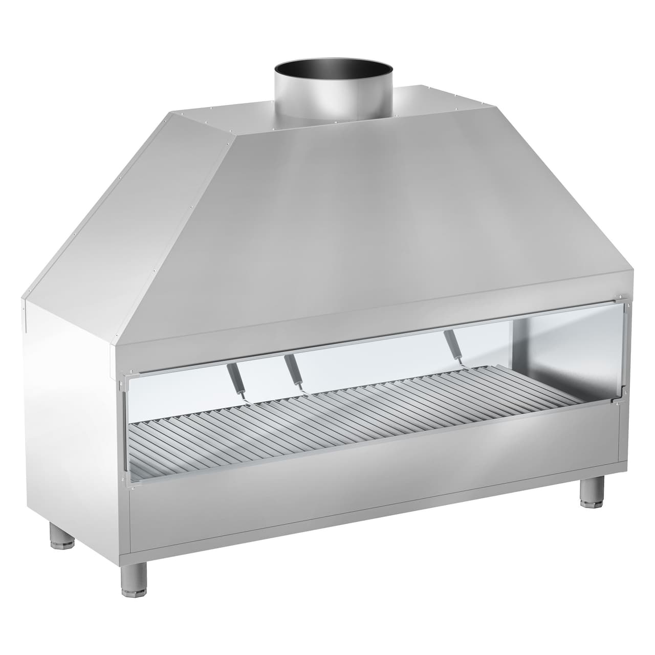 Edelstahl Holzkohlegrill - 1500mm