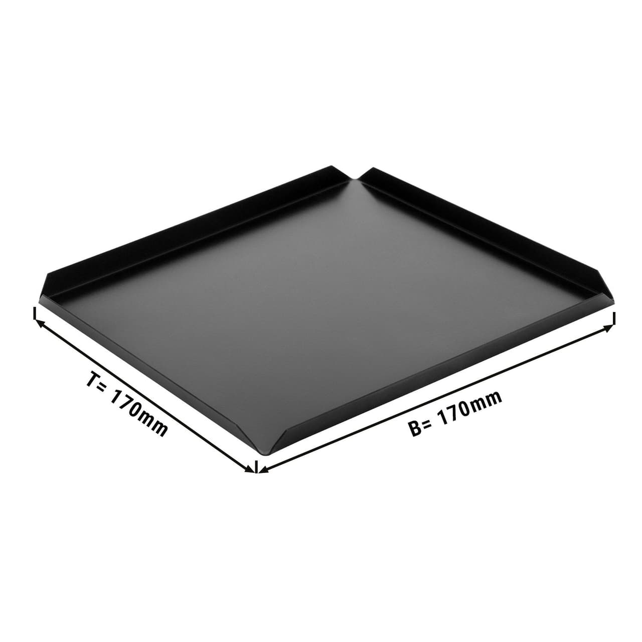 (5 Stück) Konditorei- & Präsentationsplatte aus Aluminium - 170x170x10mm  Schwarz