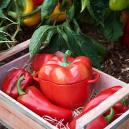 STAUB | CERAMIQUE - Cocotte - Form Paprika - Ø 110mm - Keramik - Orange-Rot