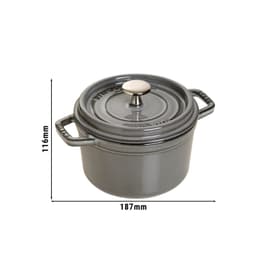 STAUB | LA COCOTTE - Cocotte - Ø 140mm - Gusseisen - Graphit-Grau