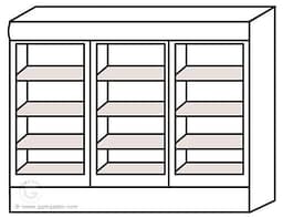 Getränkekühlschrank - 2030 Liter - mit 3 Glasschiebetüren & Werbedisplay