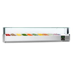 Kühlaufsatzvitrine PREMIUM mit LED-Licht - 2000x335mm - 10x GN 1/4