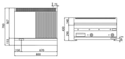 Elektro Bratplatte - 7,1 kW - Glatt & Gerillt - inkl. Unterbau mit 2 Türen