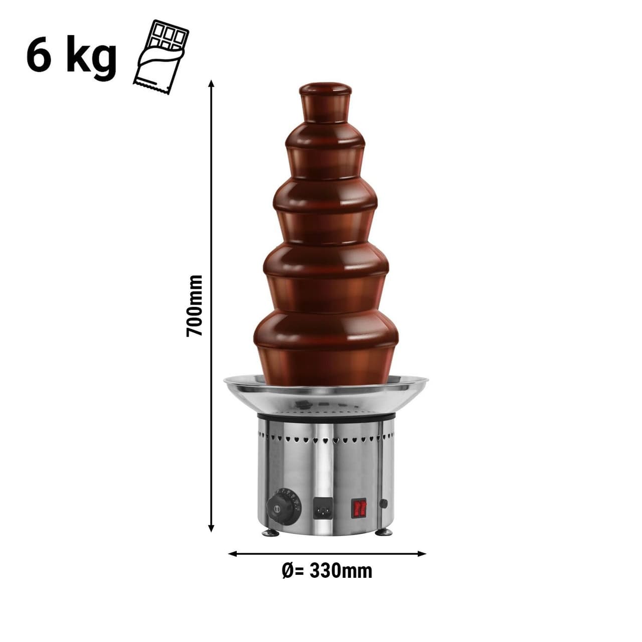 Schokoladenbrunnen - 5 Etagen- Höhe: 700mm