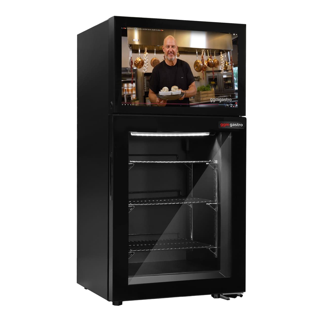 Minibar-Tiefkühlschrank - 460mm - 1 Glastür & eingebautem 19 Zoll LCD-Display