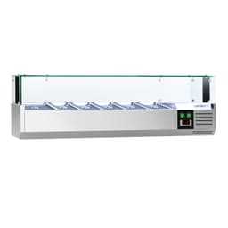 Kühlaufsatzvitrine PREMIUM mit LED-Licht - 1500x395mm - 5x GN 1/3 + 1x GN 1/2