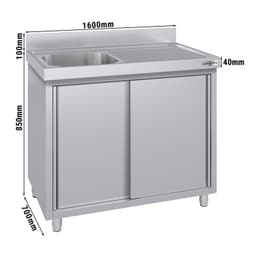 Spülschrank ECO - 1600x700mm - mit 1 Becken links