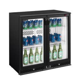 Barkühlschrank - 900mm - 200 Liter - mit 2 Glasflügeltüren - Schwarz