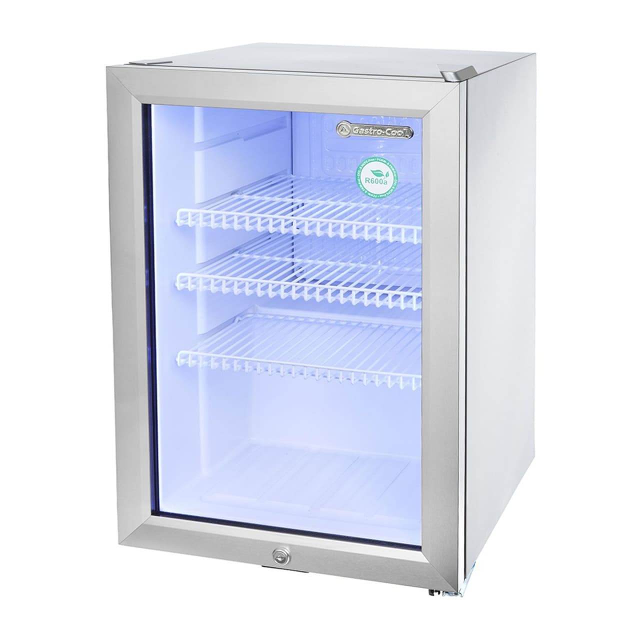 GASTRO-COOL | Minibar-Kühlschrank - 430mm - 62 Liter - mit 1 Glastür - Silber