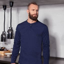 (6 Stück) KARLOWSKY | Langarm Herren Arbeitsshirt Performance - Marine - Größe: 2XL