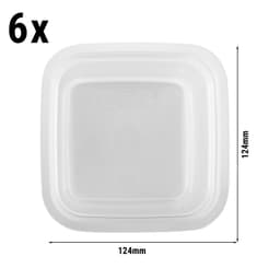 (6 Stück) CAMBRO | CAMSQUARES® -  Deckel für FreshPro - für 0,47 Liter & 0,9 Liter - Transparent