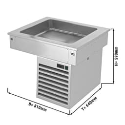 Einbau Kühlwanne - 0,8m - +2 ~ +8 °C - 2x GN 1/1