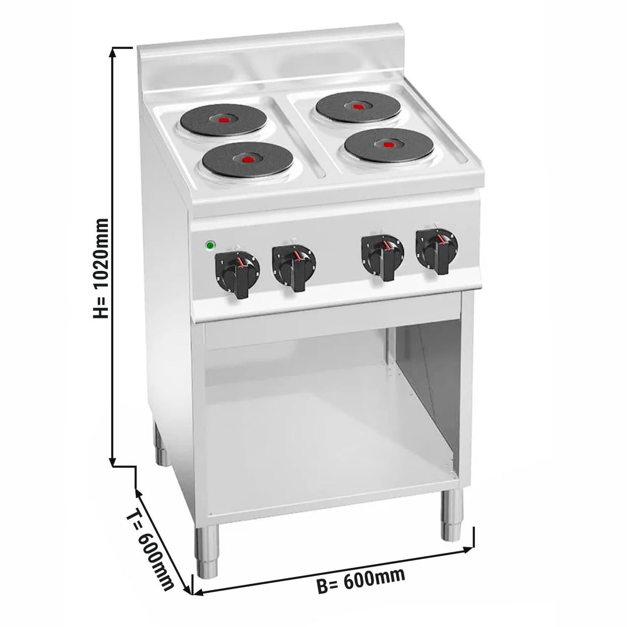 Elektroherd - 8 kW - 4 Platten Rund