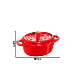 STAUB | CERAMIQUE - Mini Cocotte - Ø 100mm - oval - Keramik - Kirsch-Rot