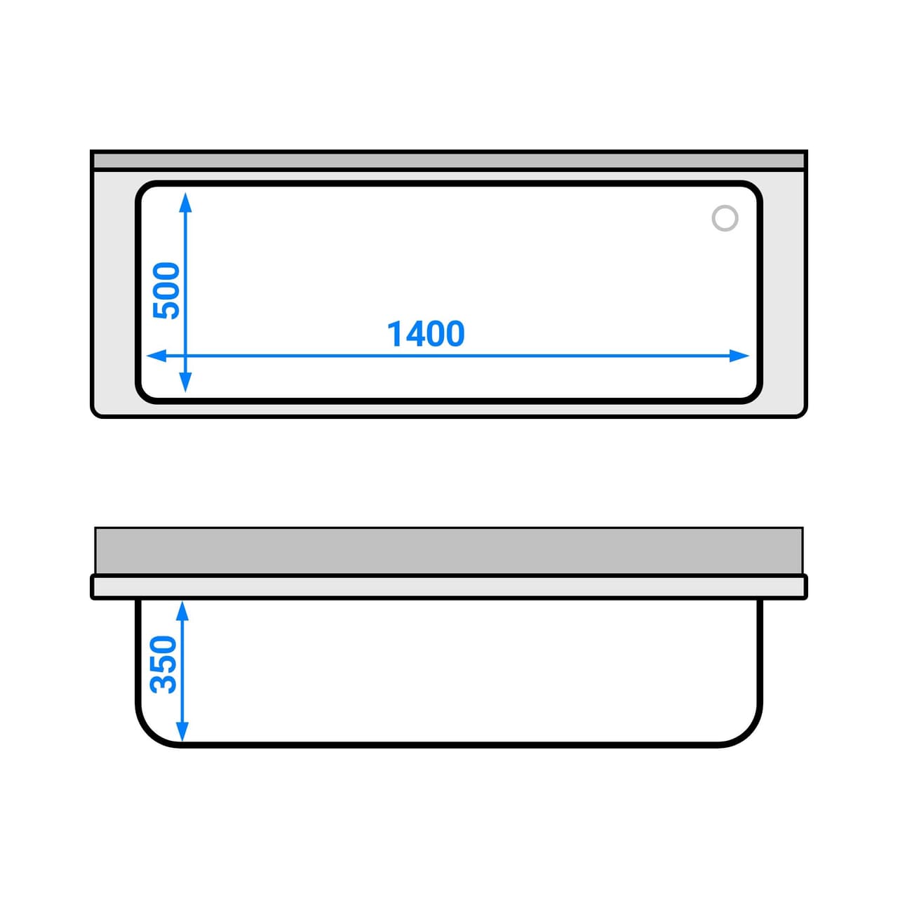 Topfspülschrank - 1600x600mm - mit 1 Becken