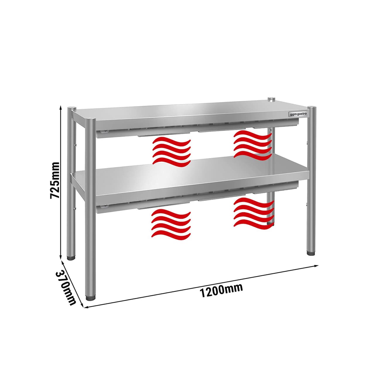 Wärmebrücke PREMIUM - 1200x370mm - mit 2 Etagen - Höhe: 725mm