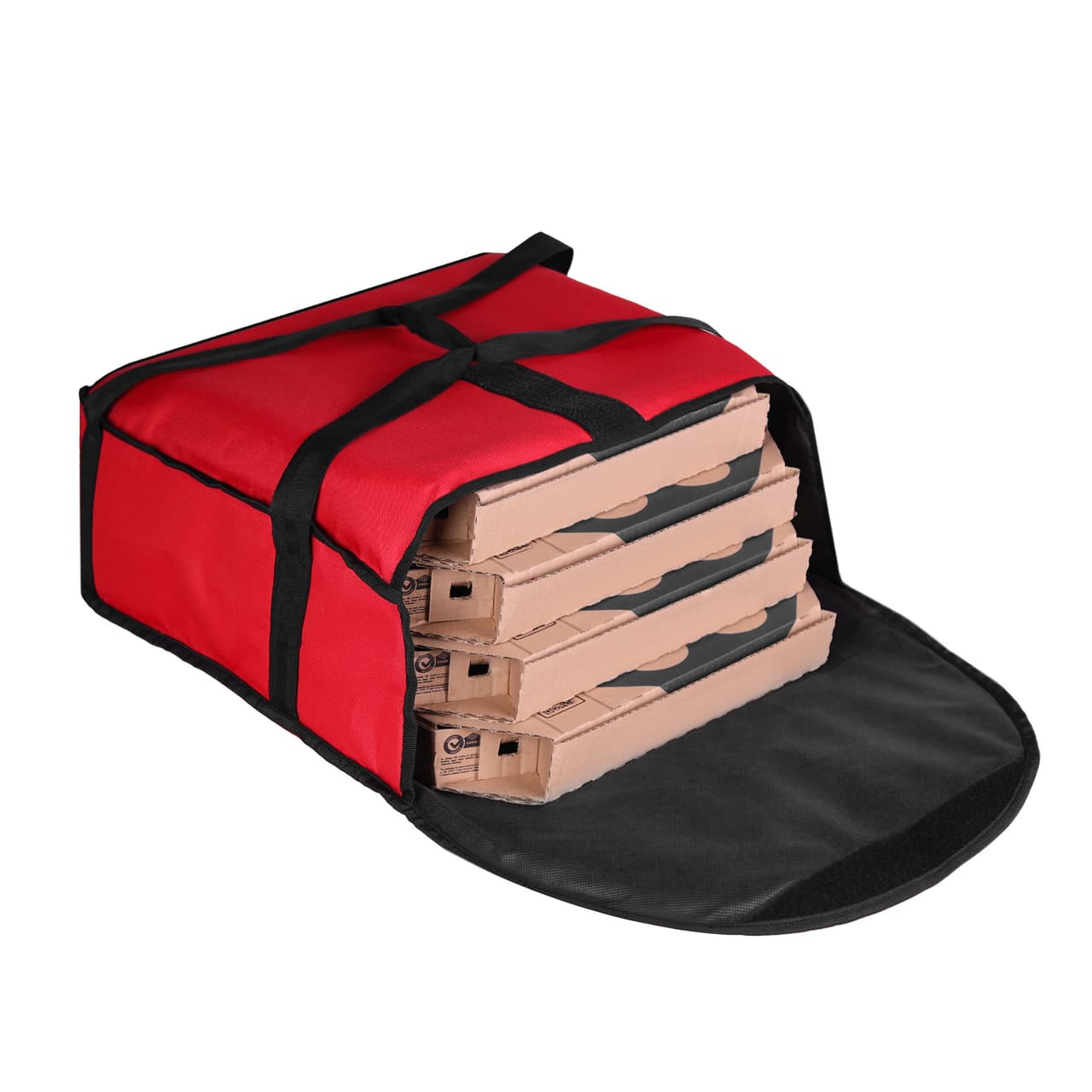 Pizzabag / Isoliertasche - für 5 Pizzakartons 43x43cm - Rot