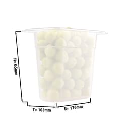 Polypropylen GN 1/9 Behälter - milchig - Tiefe: 65mm