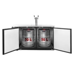 Bierkühler mit Zapfhahn - 2x50 L Fässer - 1240x620mm