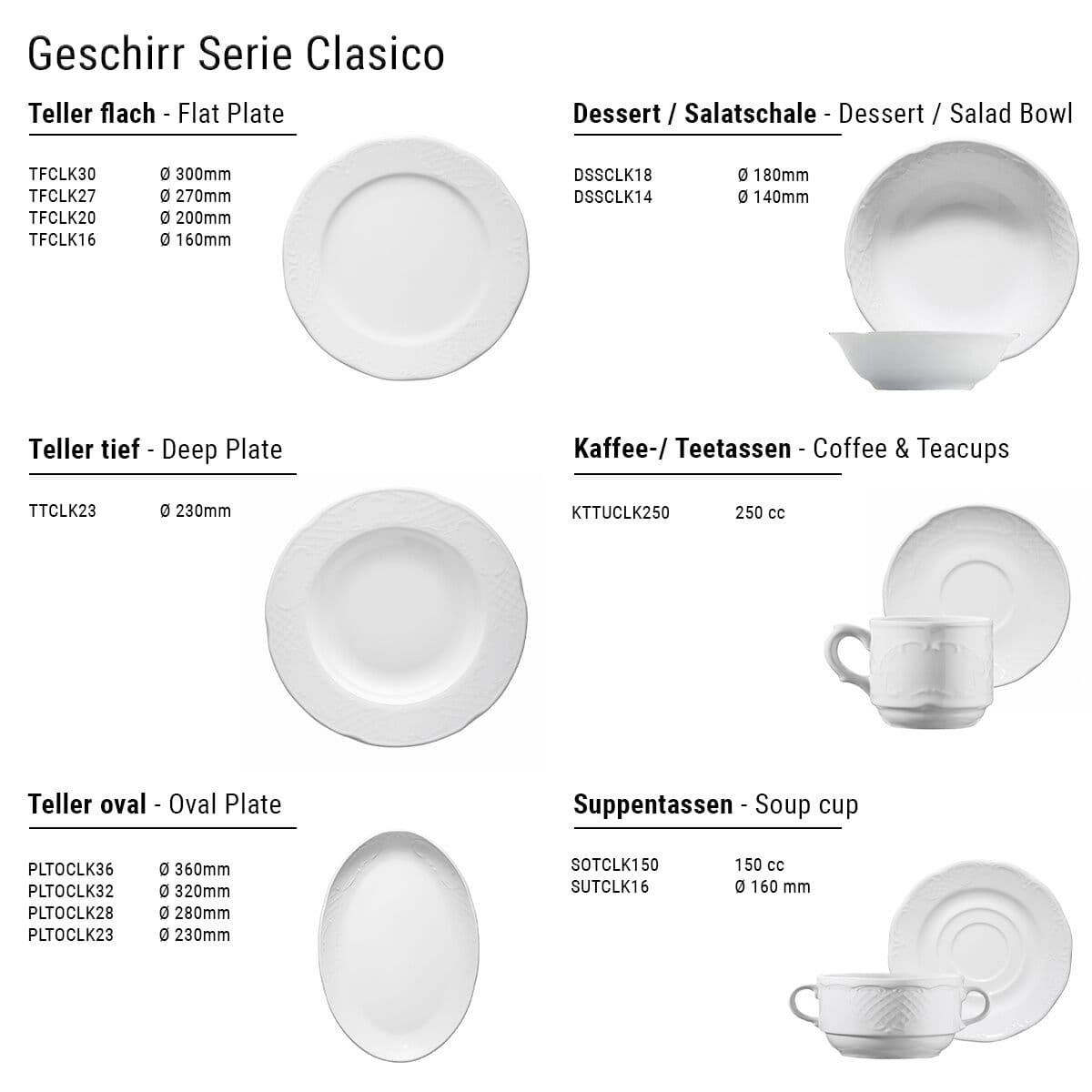 (24 Stück) CLASICO - Dessert-/ Salatschale - Ø 18 cm