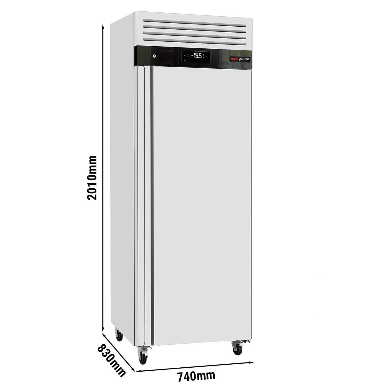 Tiefkühlschrank Edelstahl ECO - GN 2/1 - 700 Liter - mit 1 Edelstahltür - Innenseite der Tür aus Kunststoff