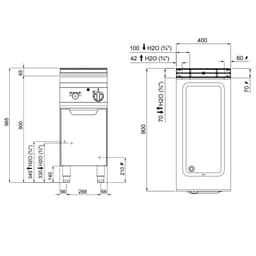 Elektro Bain-Marie - 1,6 kW - 1x GN 1/1+1x GN 1/3