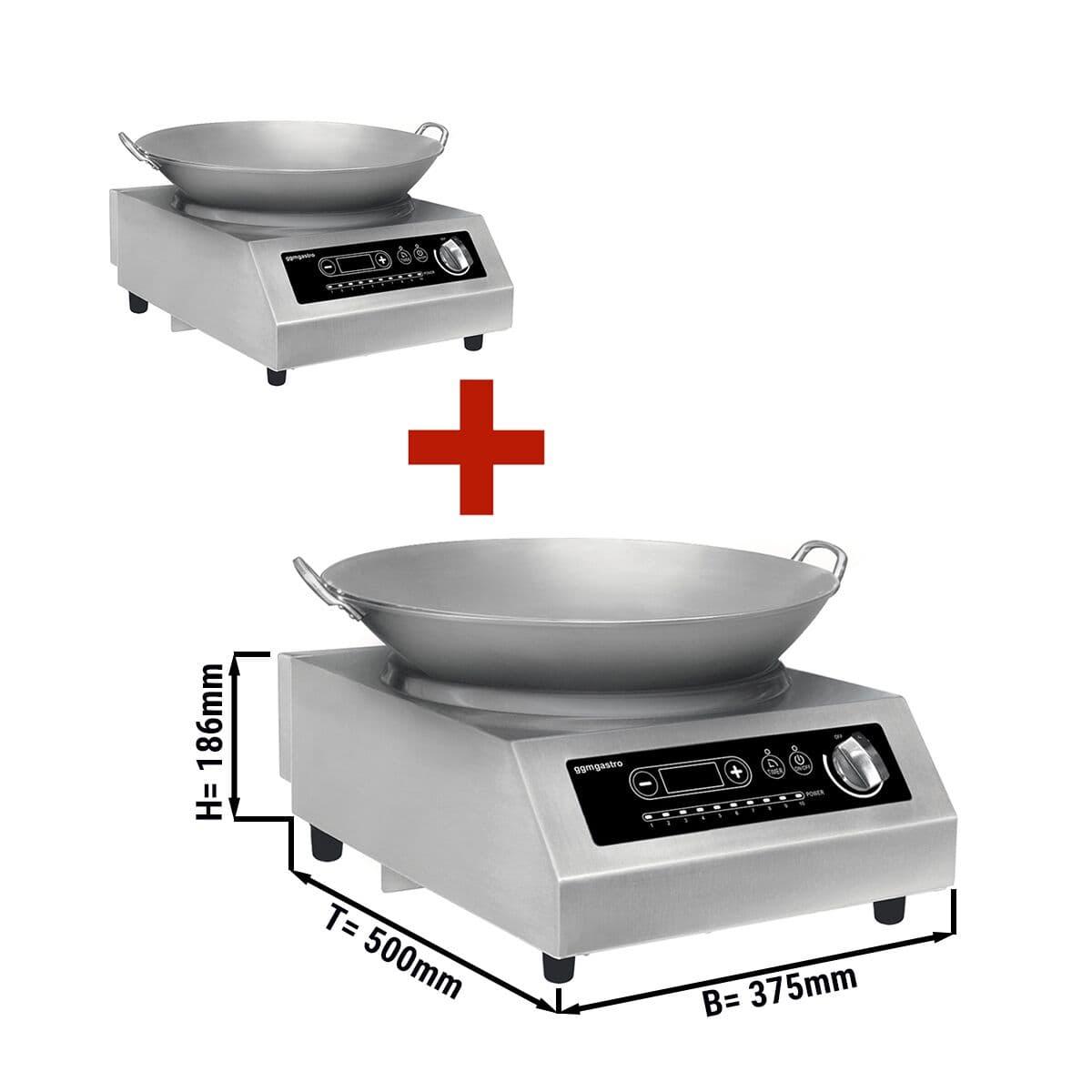 (2 Stück) Wok Induktionsherd - 3,5 kW - inkl. WOK