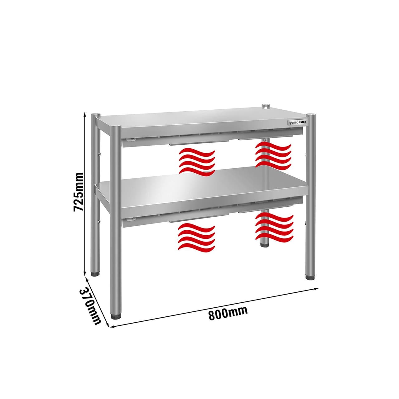 Wärmebrücke PREMIUM - 800x370mm - mit 2 Etagen - Höhe: 725mm