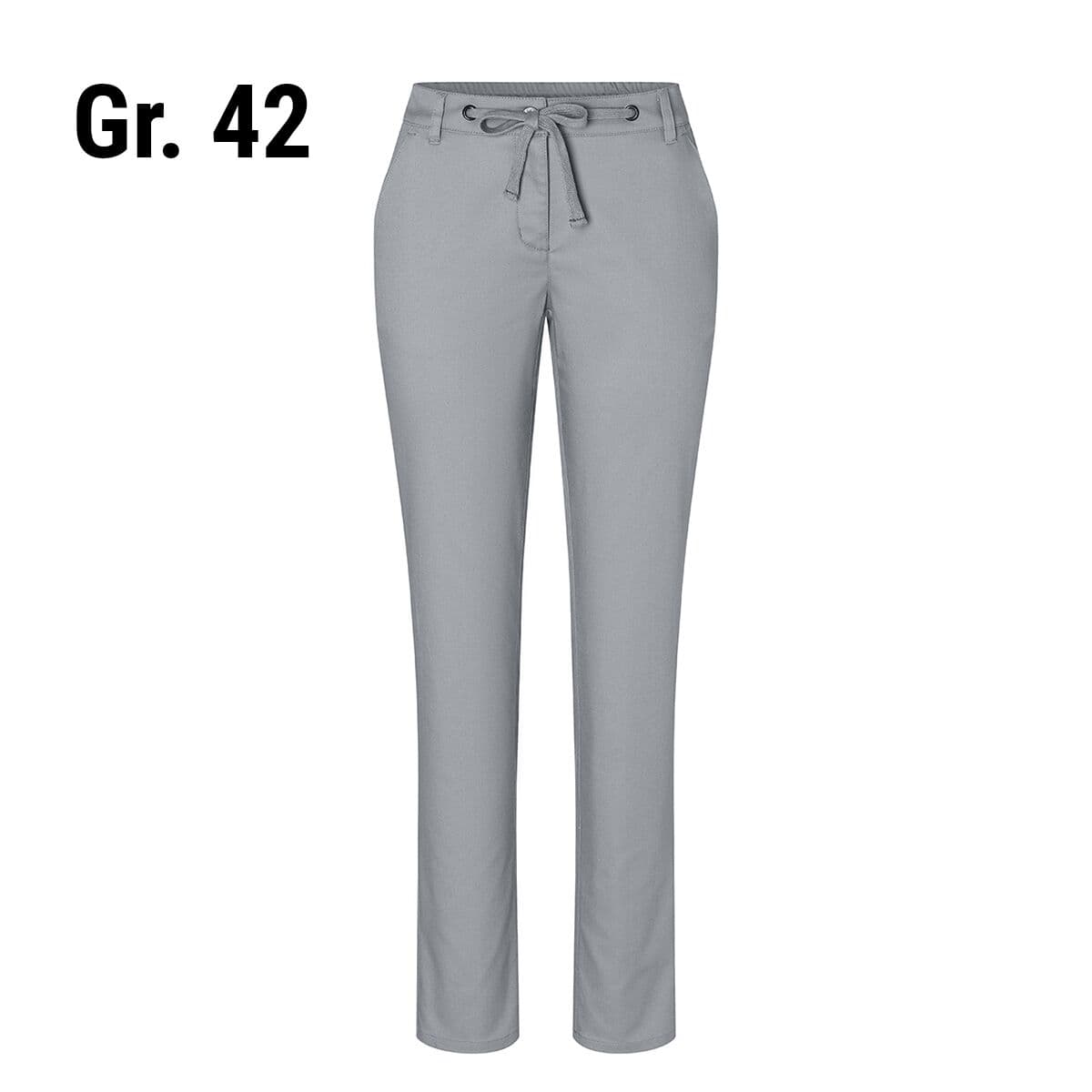 KARLOWSKY | Damen Chinohose Modern-Stretch - Stahlgrau - Größe: 42