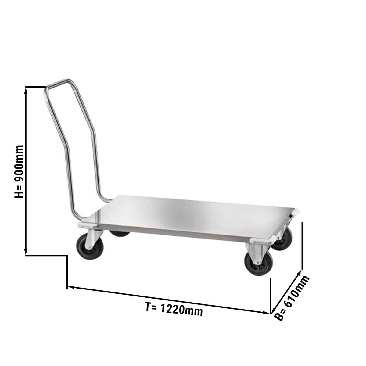 Transportwagen - 610x1220mm - mit 1 Abstellfläche