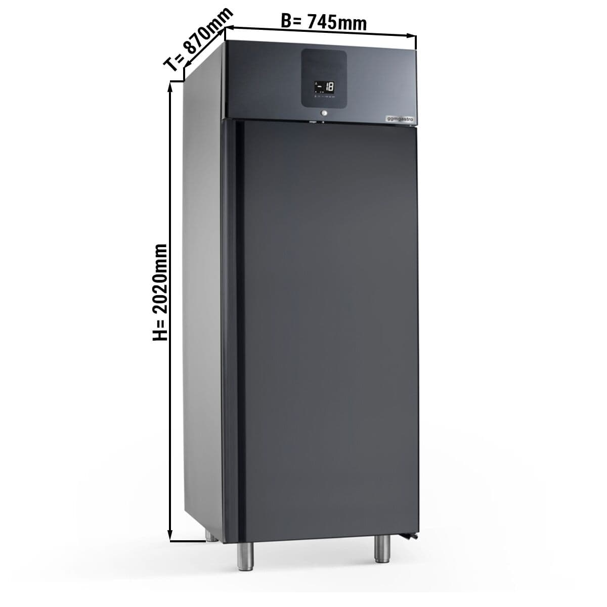 Eistiefkühlschrank Edelstahl Premium PLUS - 745x870mm - 650 Liter - mit 1 Tür