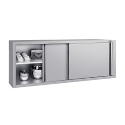 Edelstahl Wandhängeschrank ECO - 2000x400mm - mit Schiebetür - 650mm hoch