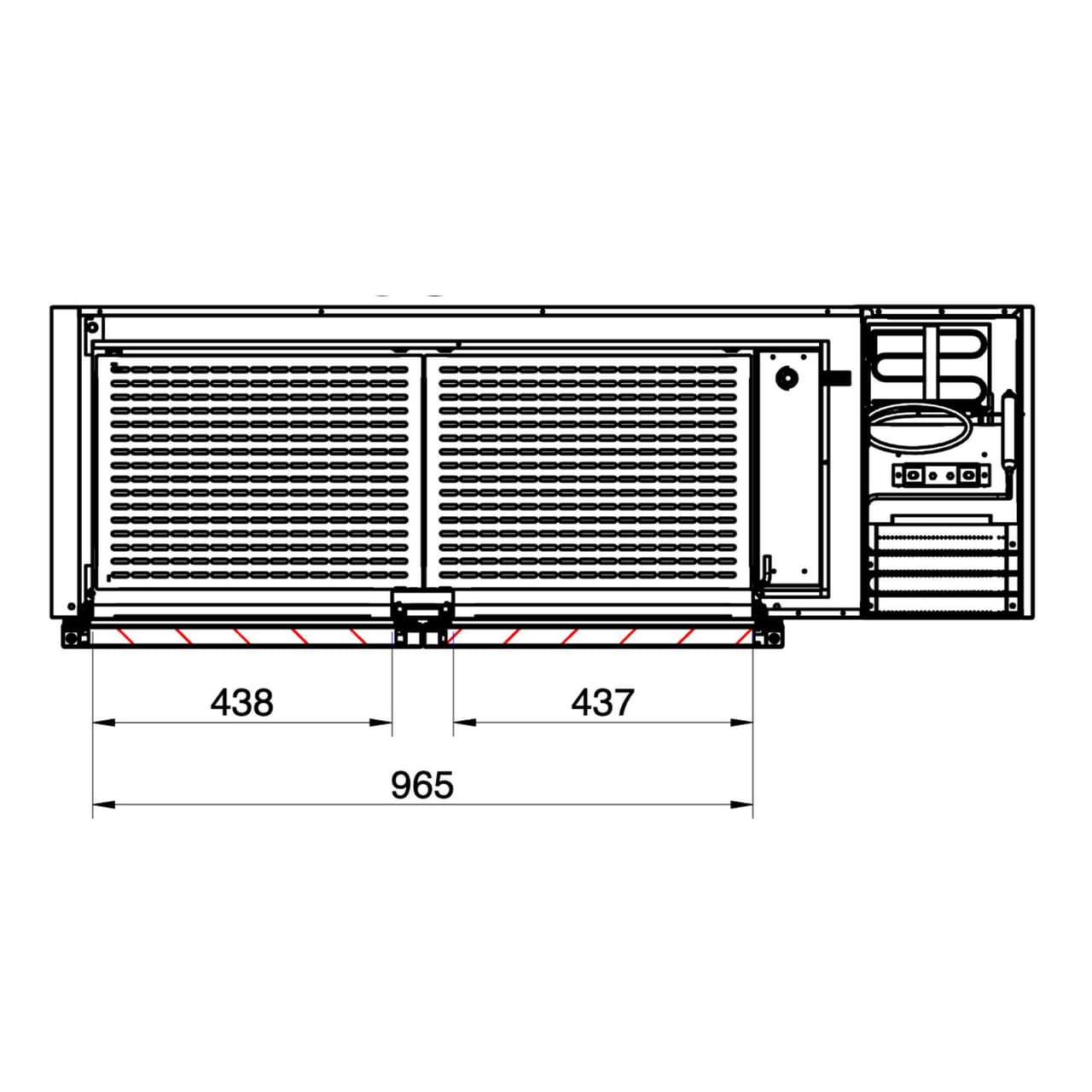 Bar- & Getränkekühltisch Premium - 1435x528mm - 260 Liter - mit 2 Glastüren