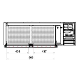 Bar- & Getränkekühltisch Premium - 1435x528mm - 260 Liter - mit 2 Glastüren