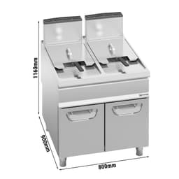 Gas Doppelfritteuse - 20+20 Liter - 35 kW